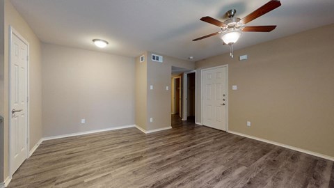 Floor plan for 2 beds, 1 bath, 990 sqft